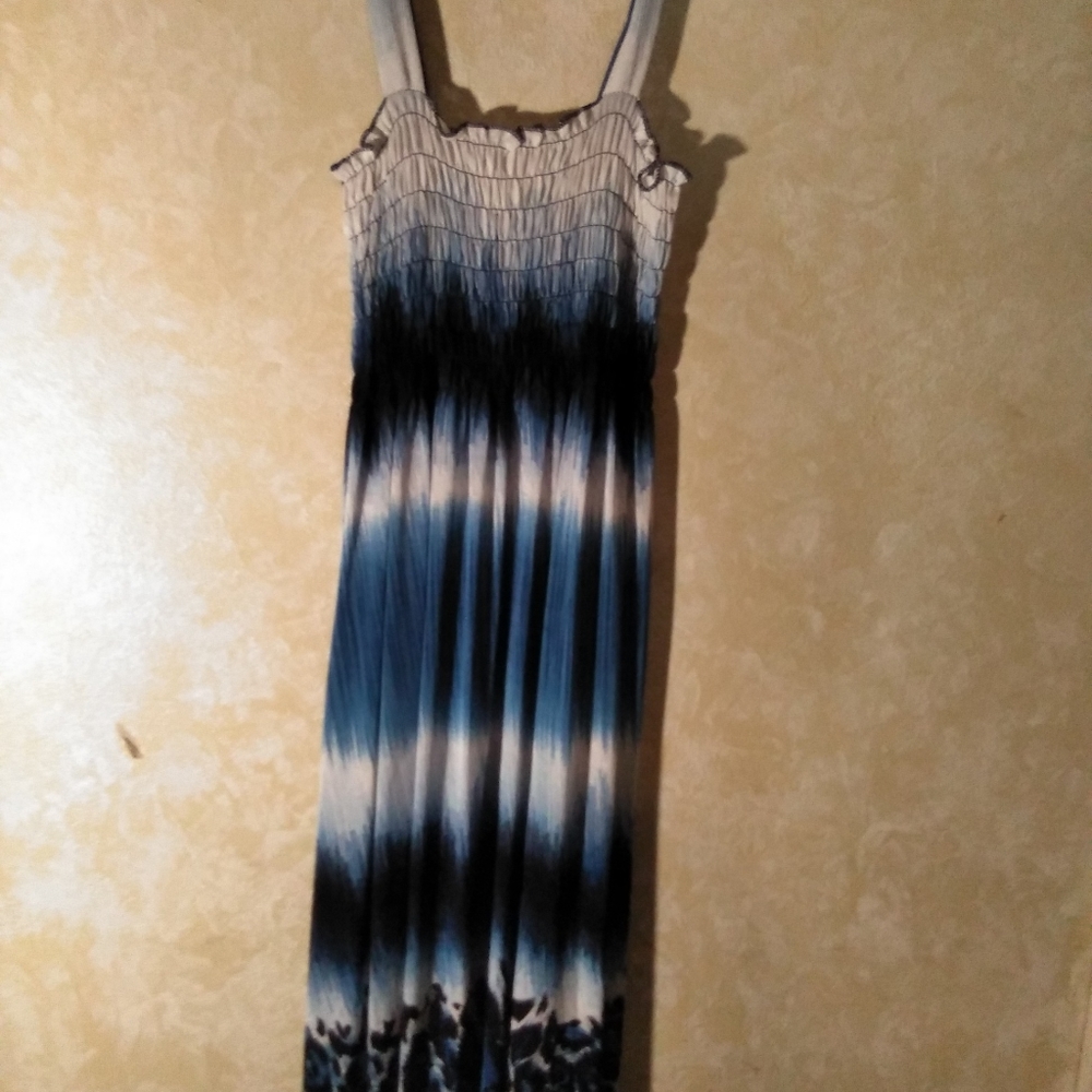 Dress, ACE Fashion, X-Large, Blue Pattern